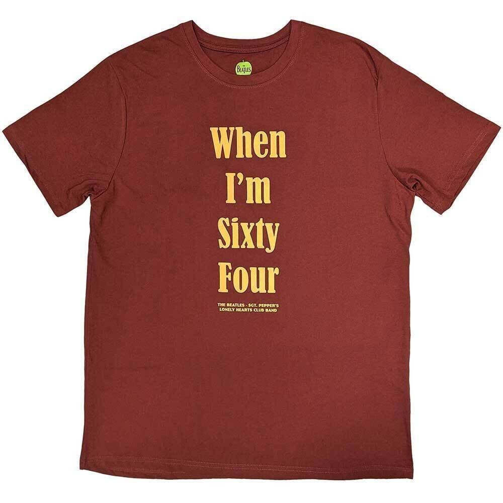 T-shirt The Beatles When I'm Sixty Four (Back Print) Red L T-shirt