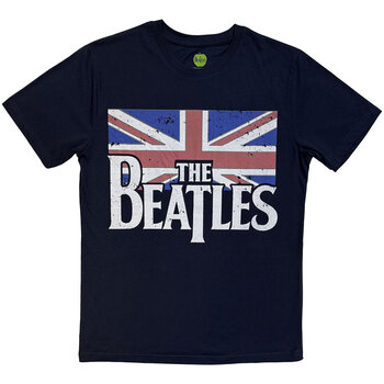 Camiseta de manga corta The Beatles Drop T Logo & Vintage Flag Navy Blue S Camiseta de manga corta - 1