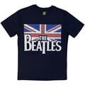 The Beatles Drop T Logo & Vintage Flag Navy Blue XL T-Shirt