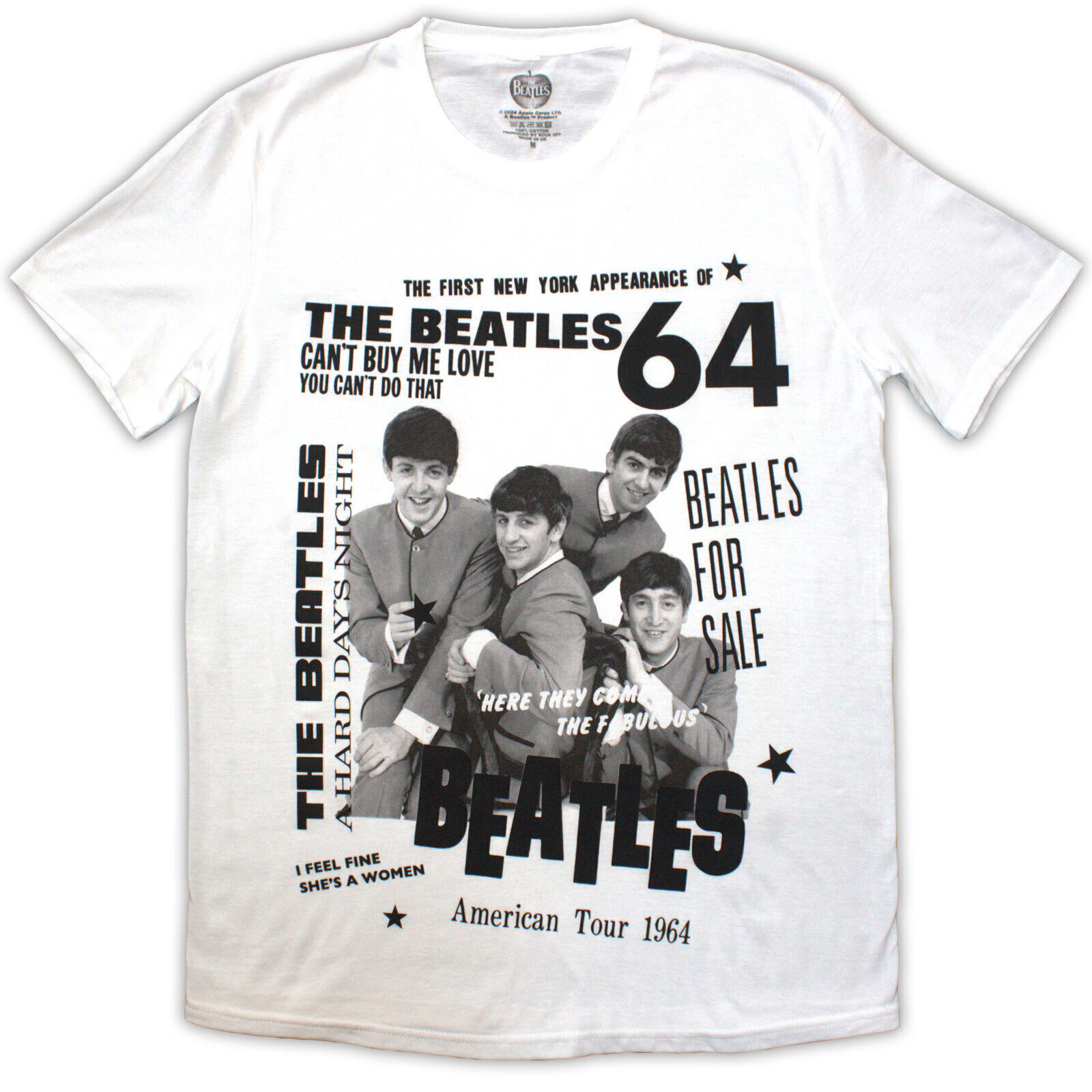 Tričko The Beatles 1964 White XL Tričko
