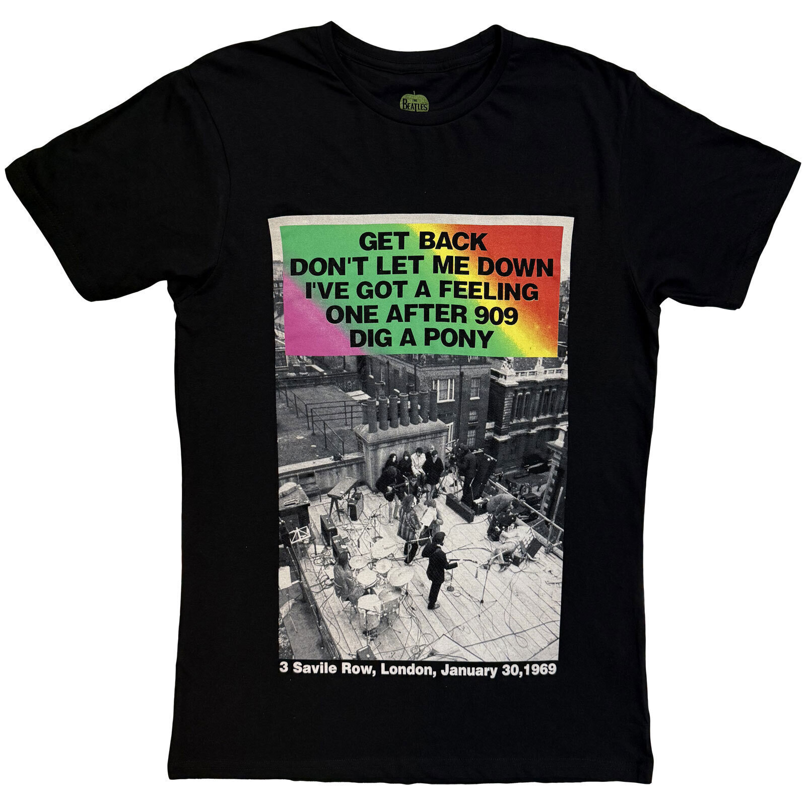 T-shirt The Beatles Rooftop Songs Gradient Black 2XL T-shirt