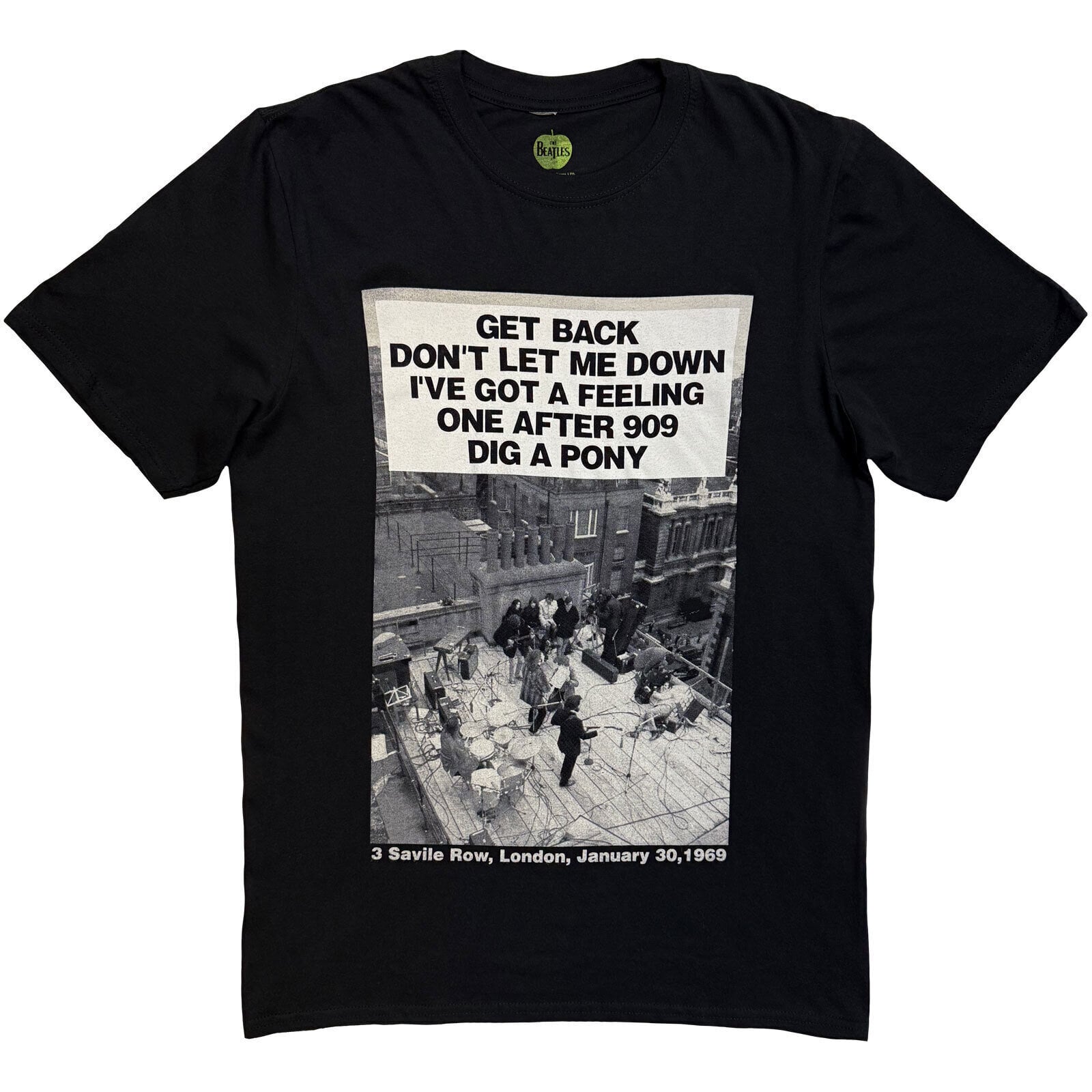 T-Shirt The Beatles Rooftop Songs Black S T-Shirt