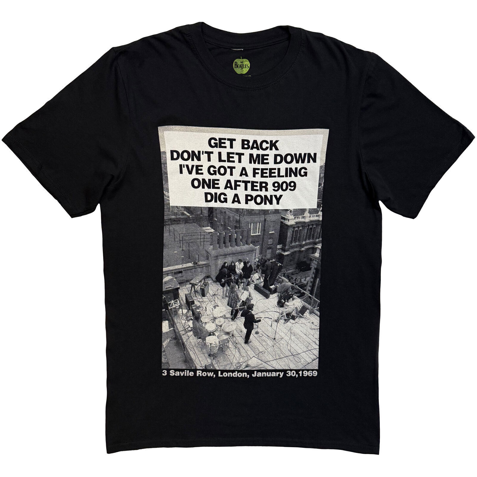T-Shirt The Beatles Rooftop Songs Black L T-Shirt