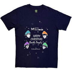 T-shirt The Beatles Happy Christmas Navy Blue XL T-shirt