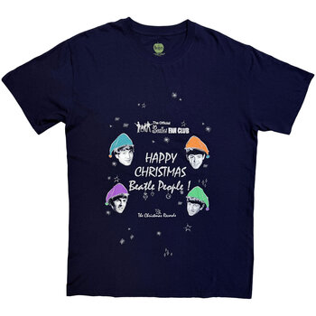 T-shirt The Beatles Happy Christmas Navy Blue XL T-shirt - 1