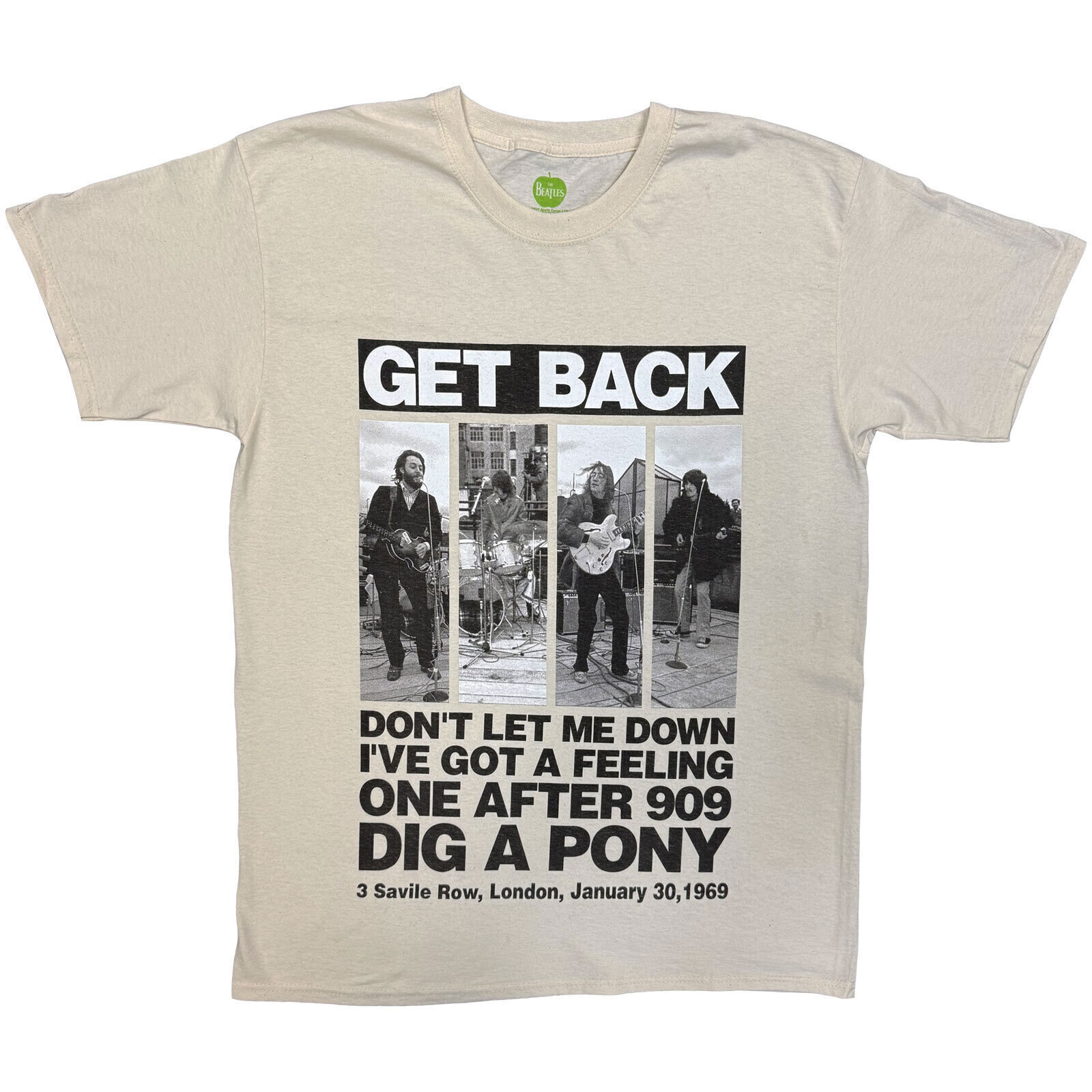 T-Shirt The Beatles Rooftop Panels Natural S T-Shirt