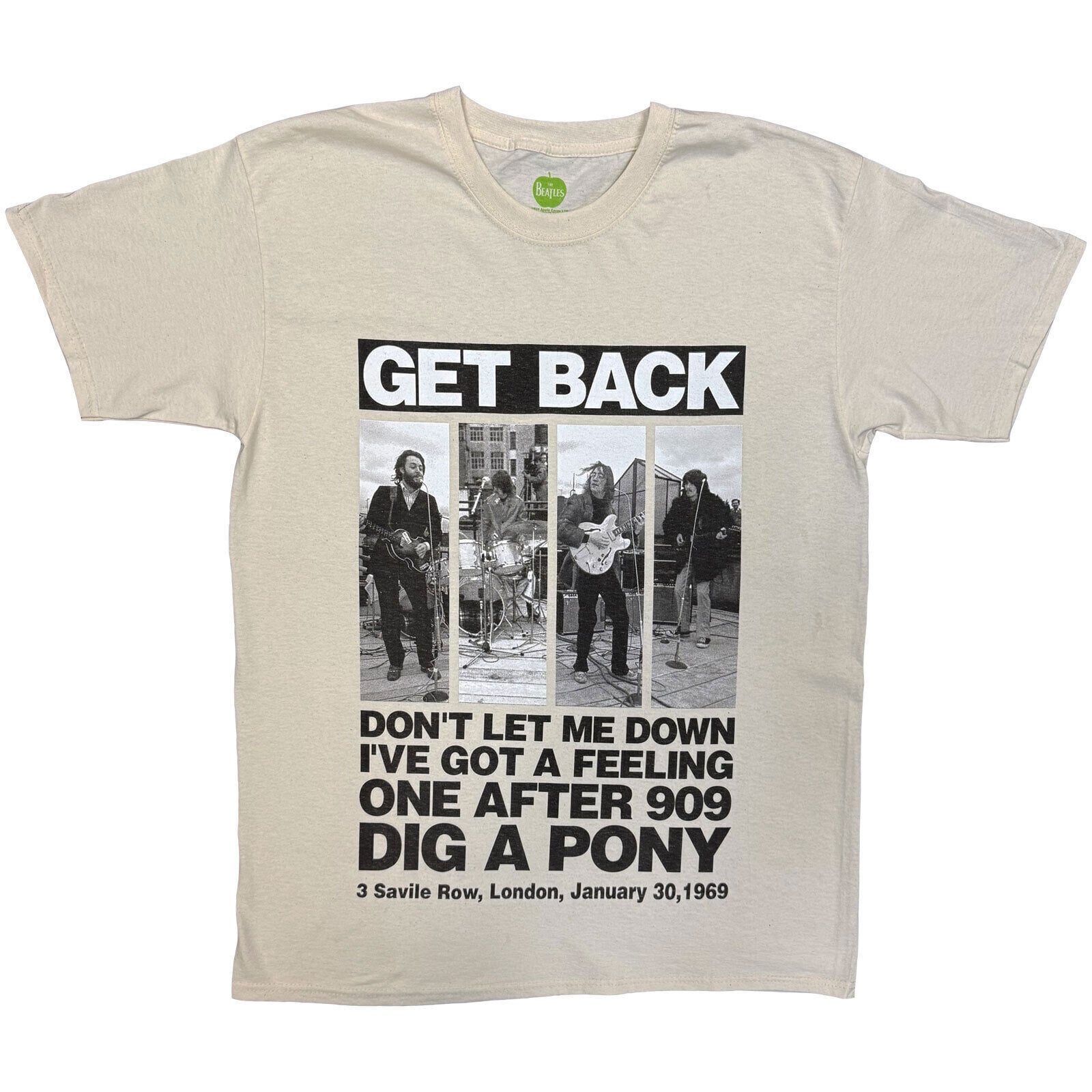 T-shirt The Beatles Rooftop Panels Natural L T-shirt