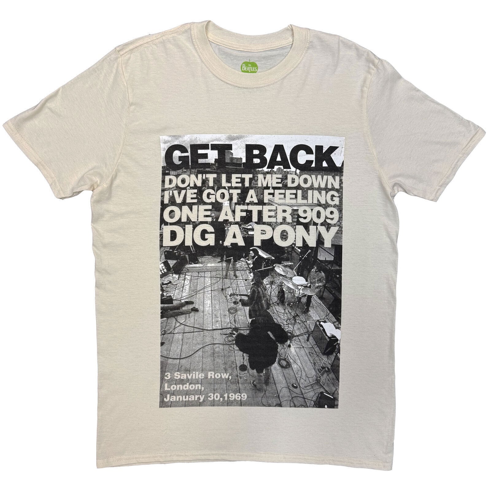 T-shirt The Beatles Rooftop Shot Natural M T-shirt