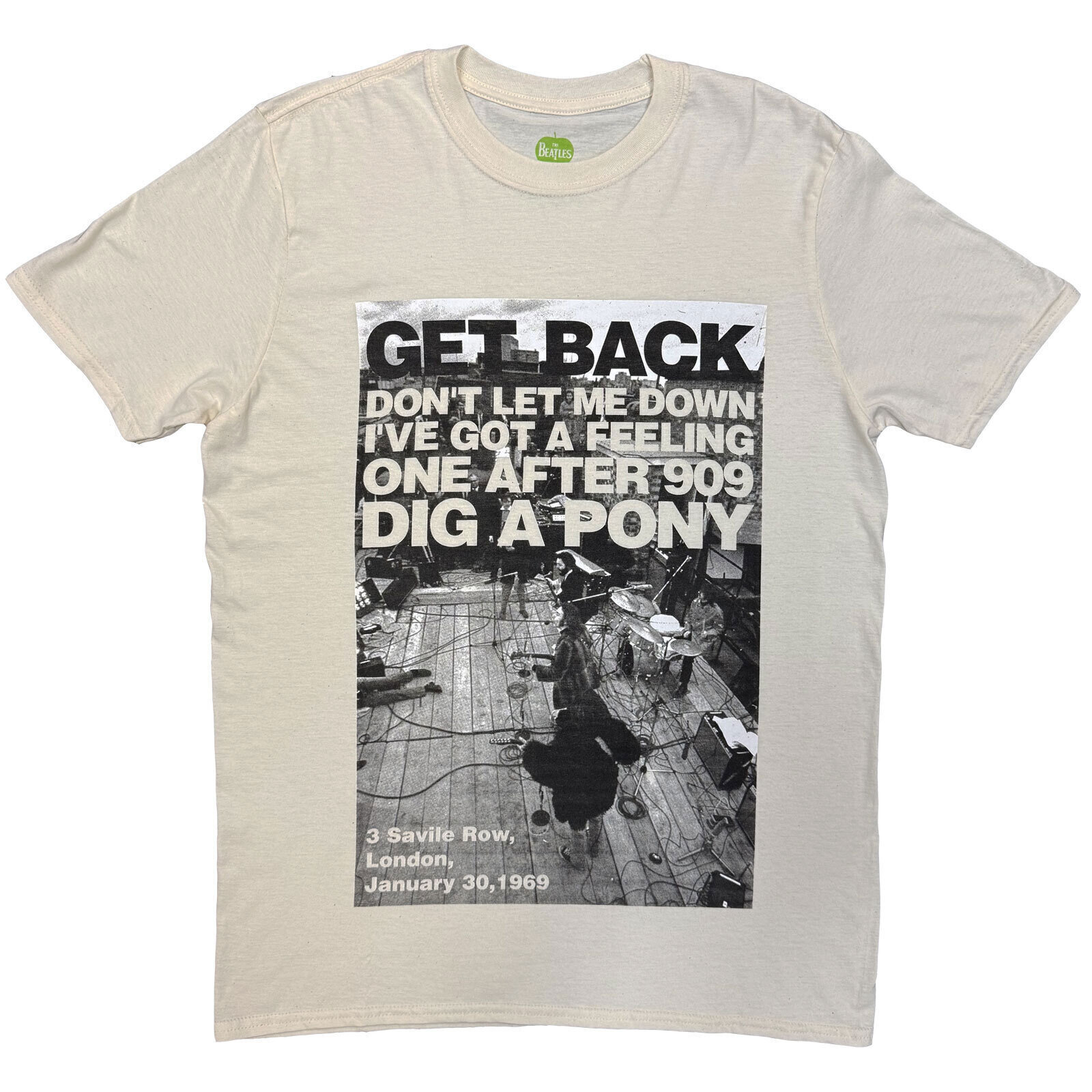 T-Shirt The Beatles Rooftop Shot Natural XL T-Shirt