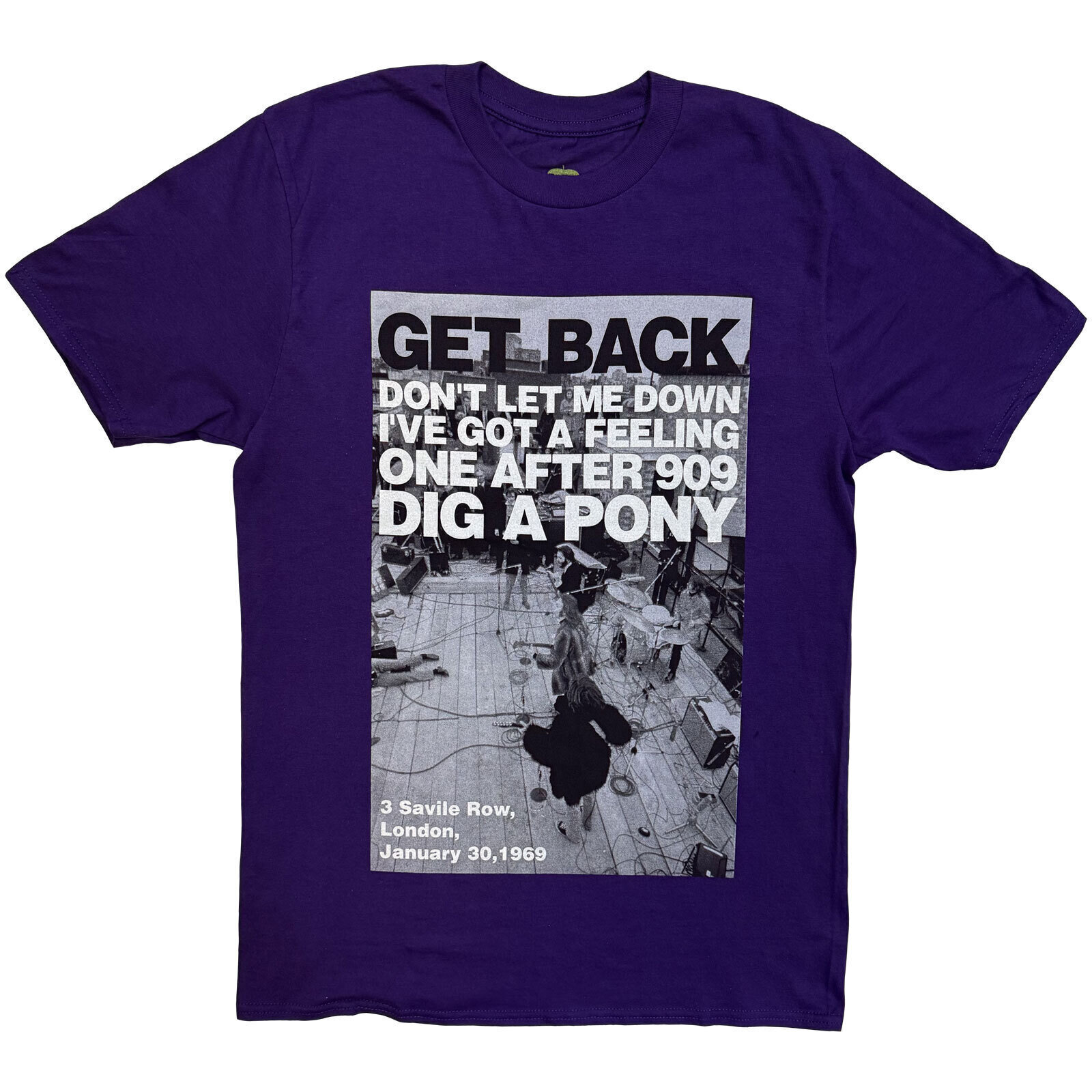 T-Shirt The Beatles Rooftop Shot Purple M T-Shirt