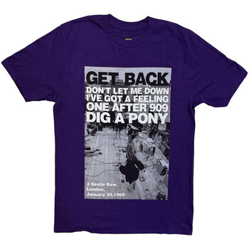 T-shirt The Beatles Rooftop Shot Purple L T-shirt - 1