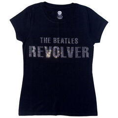 T-Shirt The Beatles Revolver Crystals (Embellished) Black M Ladies T-Shirt