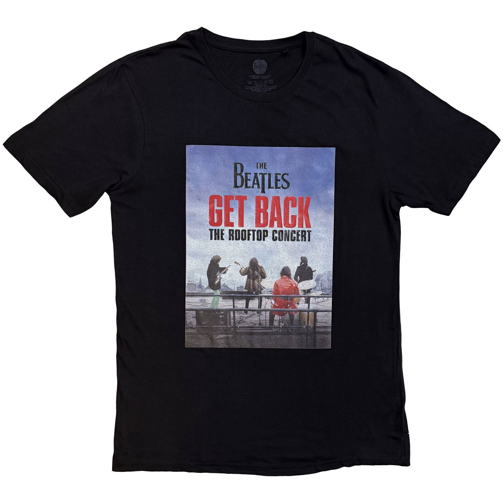 Marškinėliai The Beatles Rooftop Concert Black 2XL Marškinėliai