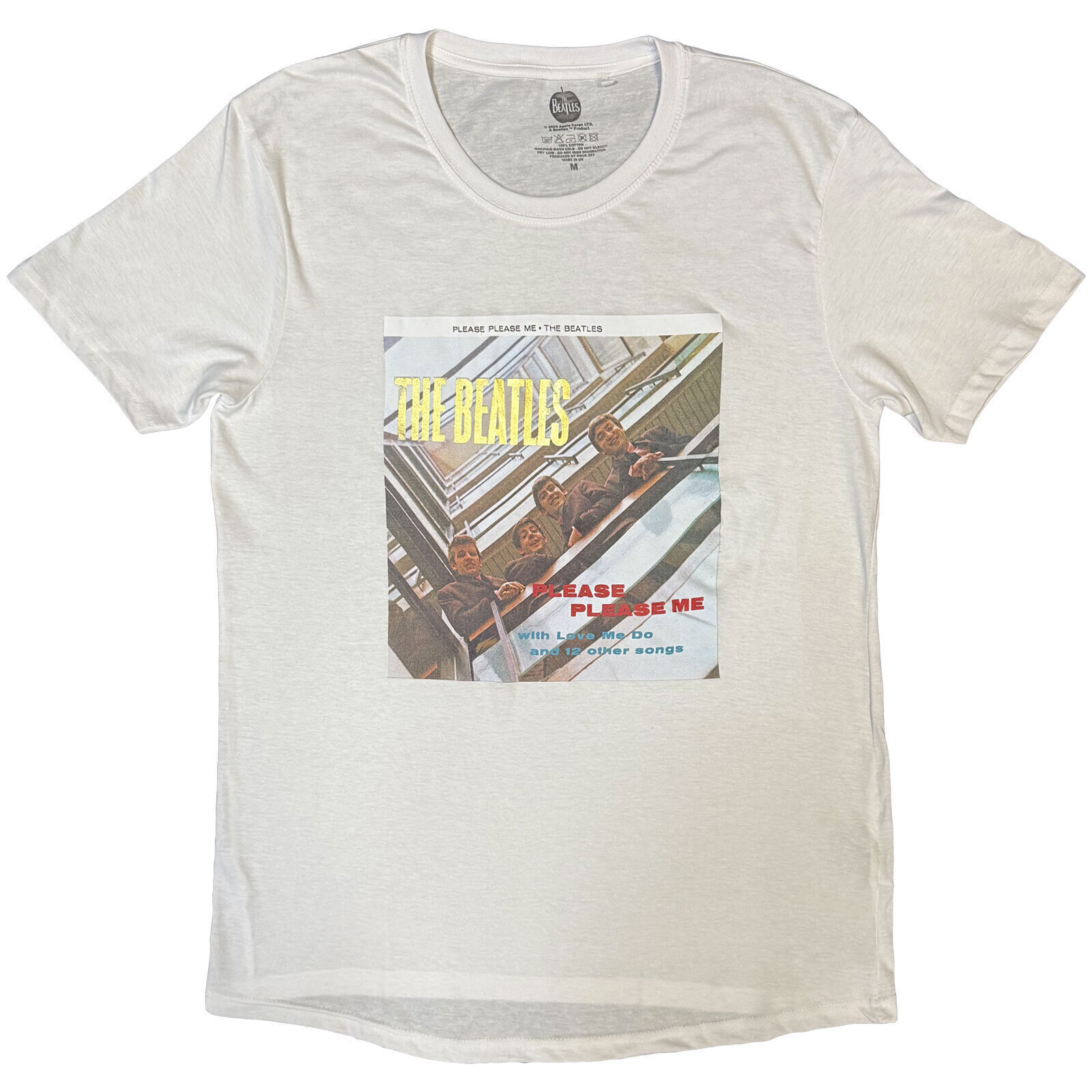 T-Shirt The Beatles Please Please Me Gold Foiled (Embellished) White L T-Shirt