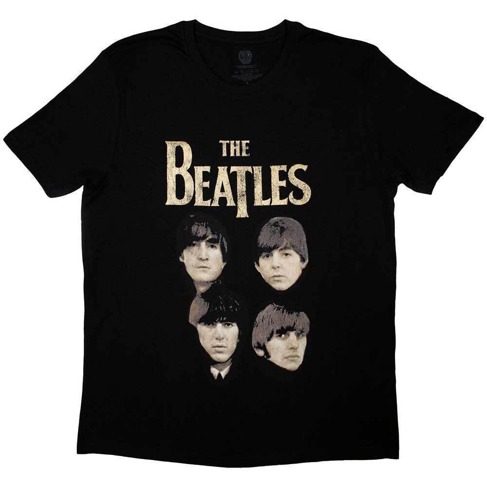 T-Shirt The Beatles 4 Heads Black 2XL T-Shirt