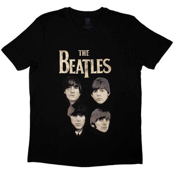 T-Shirt The Beatles 4 Heads Black 2XL T-Shirt - 1