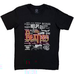 T-shirt The Beatles Titles & Logos (Puff Print) Black XL T-shirt