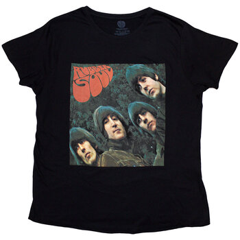 T-shirt The Beatles Rubber Soul Album Cover Black M Feminino T-shirt - 1