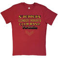 The Beatles Sgt Pepper Stacked Crystals (Embellished) Red XL T-Shirt