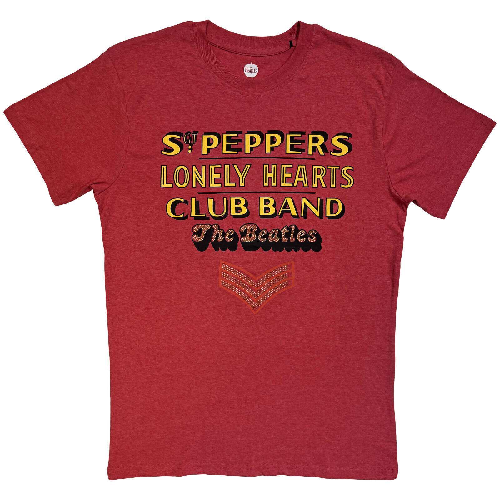 T-Shirt The Beatles Sgt Pepper Stacked Crystals (Embellished) Red 2XL T-Shirt