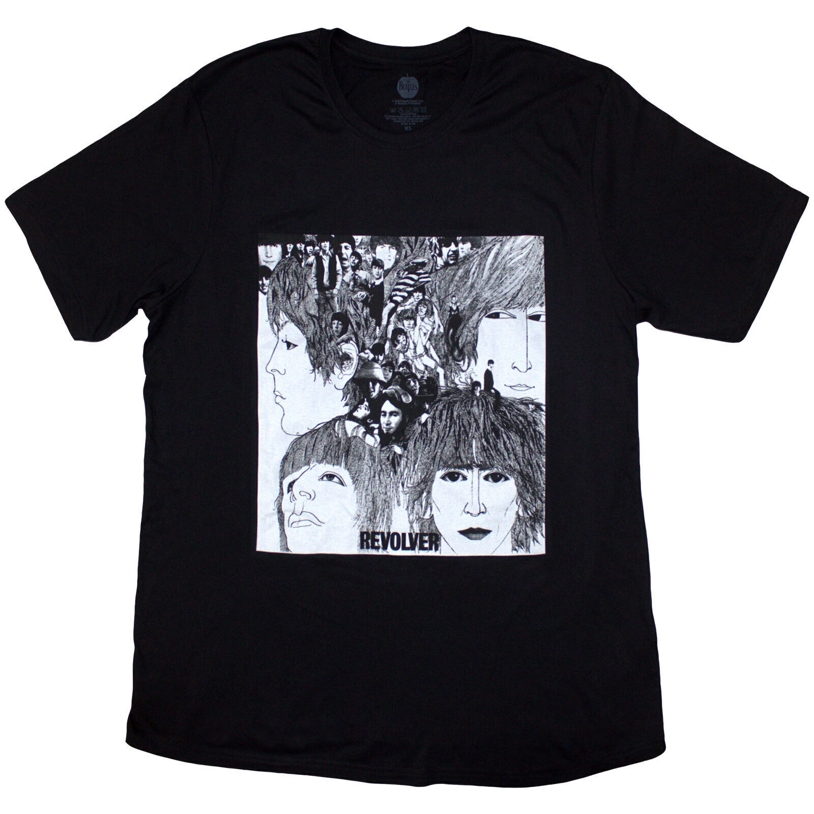 T-shirt The Beatles Revolver Album Cover Black 2XL Feminino T-shirt