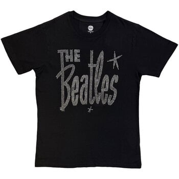T-Shirt The Beatles Retro Logo Crystals (Embellished) Black S T-Shirt - 1