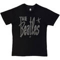 The Beatles Retro Logo Crystals (Embellished) Black XL T-Shirt