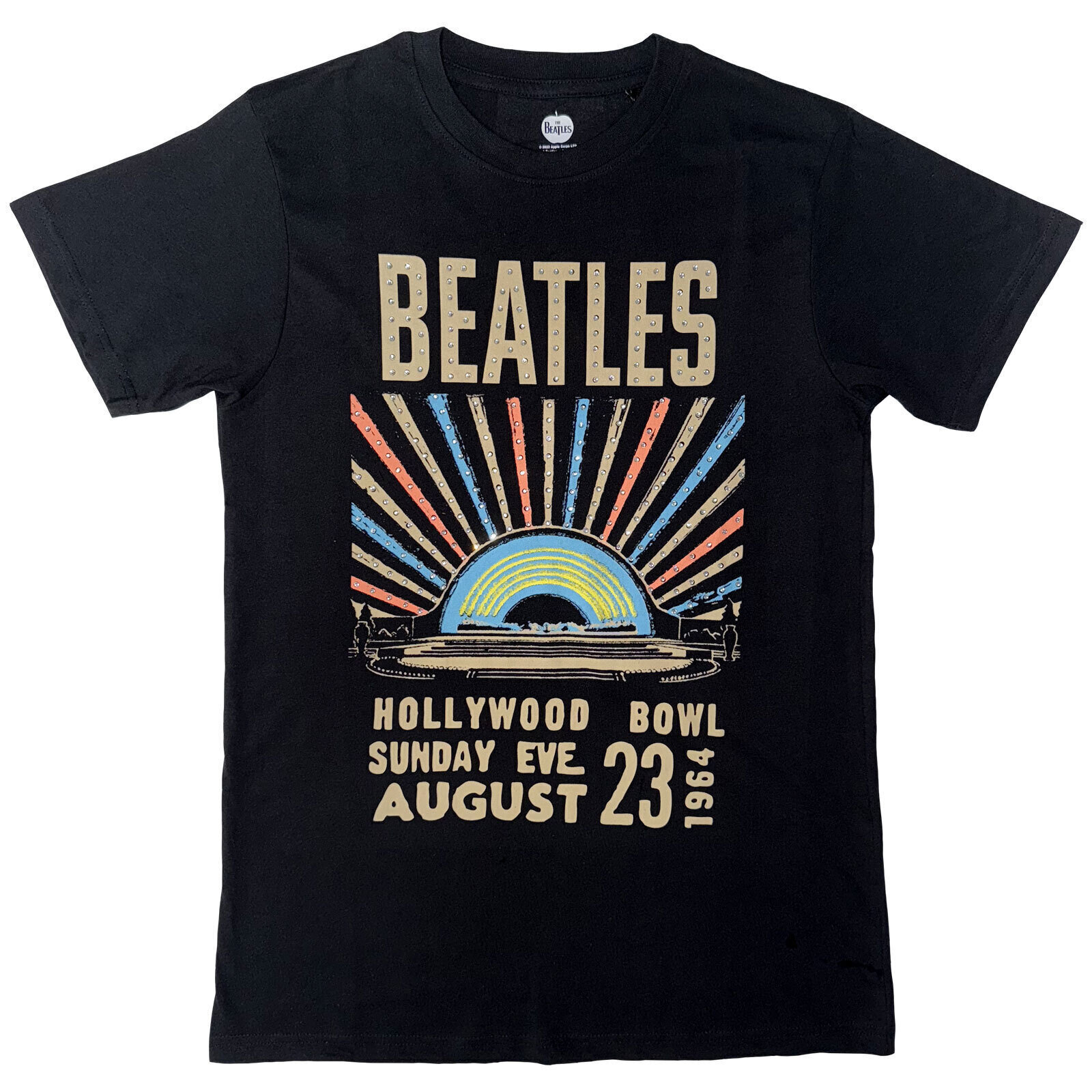 T-Shirt The Beatles Hollywood Bowl Crystals (Embellished) Black M T-Shirt