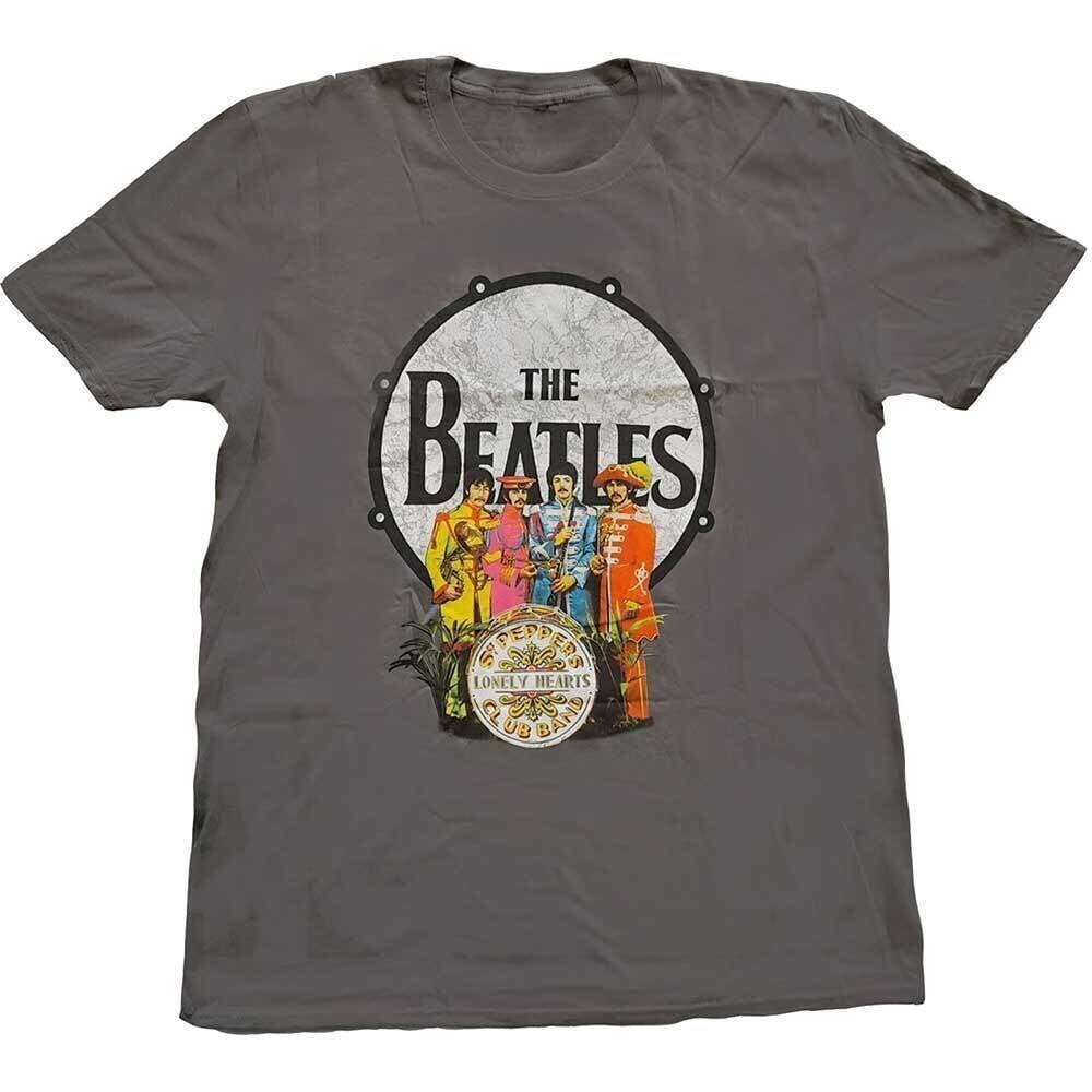 T-shirt The Beatles Sgt Pepper & Drum Charcoal Grey M T-shirt