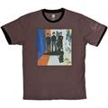 The Beatles Stripes Ringer Maroon Red M T-Shirt