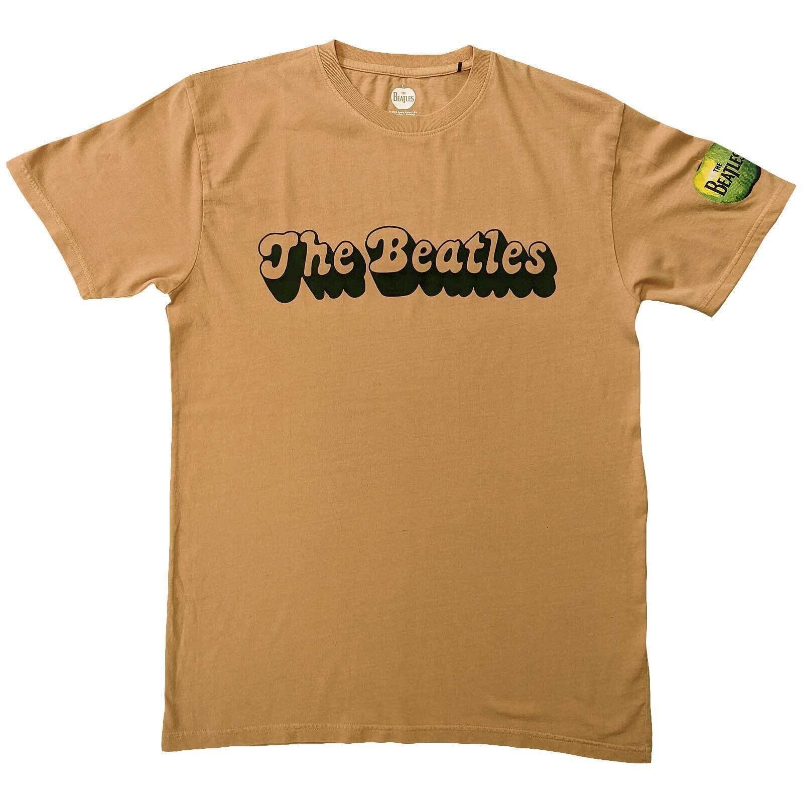T-Shirt The Beatles 70s Logo (Sleeve Print) Sand S T-Shirt