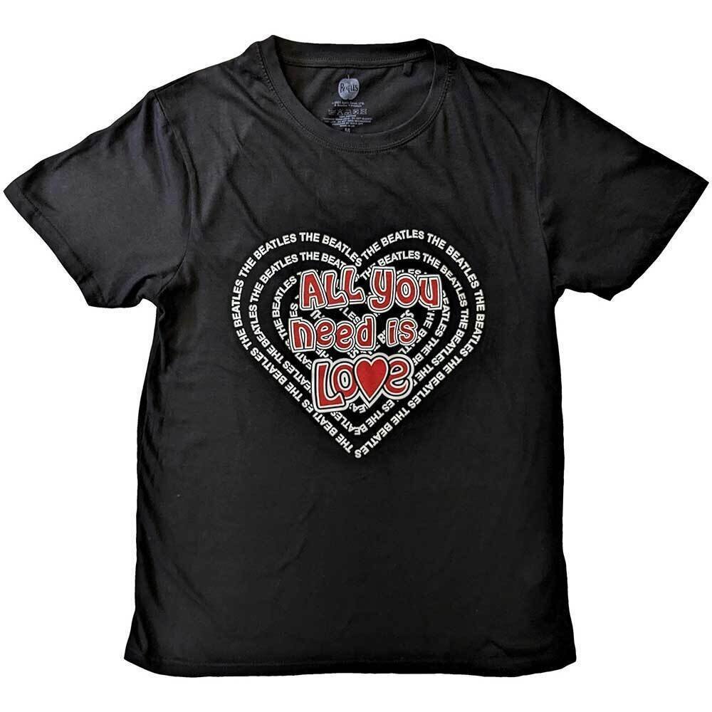 T-shirt The Beatles All You Need Is Love Heart Black XL T-shirt