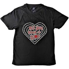 T-Shirt The Beatles All You Need Is Love Heart Black 2XL T-Shirt