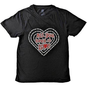 T-Shirt The Beatles All You Need Is Love Heart Black 2XL T-Shirt - 1