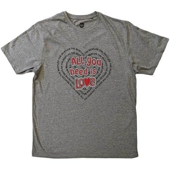 T-shirt The Beatles All You Need Is Love Heart Grey M T-shirt - 1