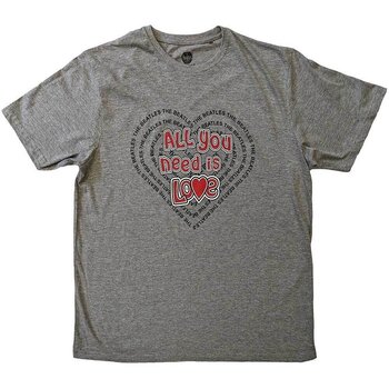 T-Shirt The Beatles All You Need Is Love Heart Grey L T-Shirt - 1