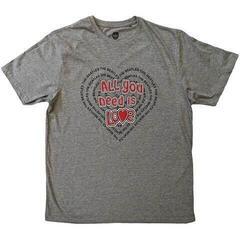T-Shirt The Beatles All You Need Is Love Heart Grey 2XL T-Shirt