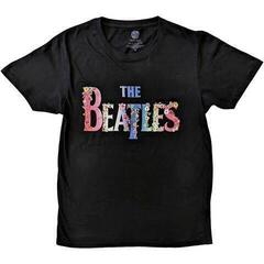 Skjorte The Beatles Floral Logo Black XL Skjorte