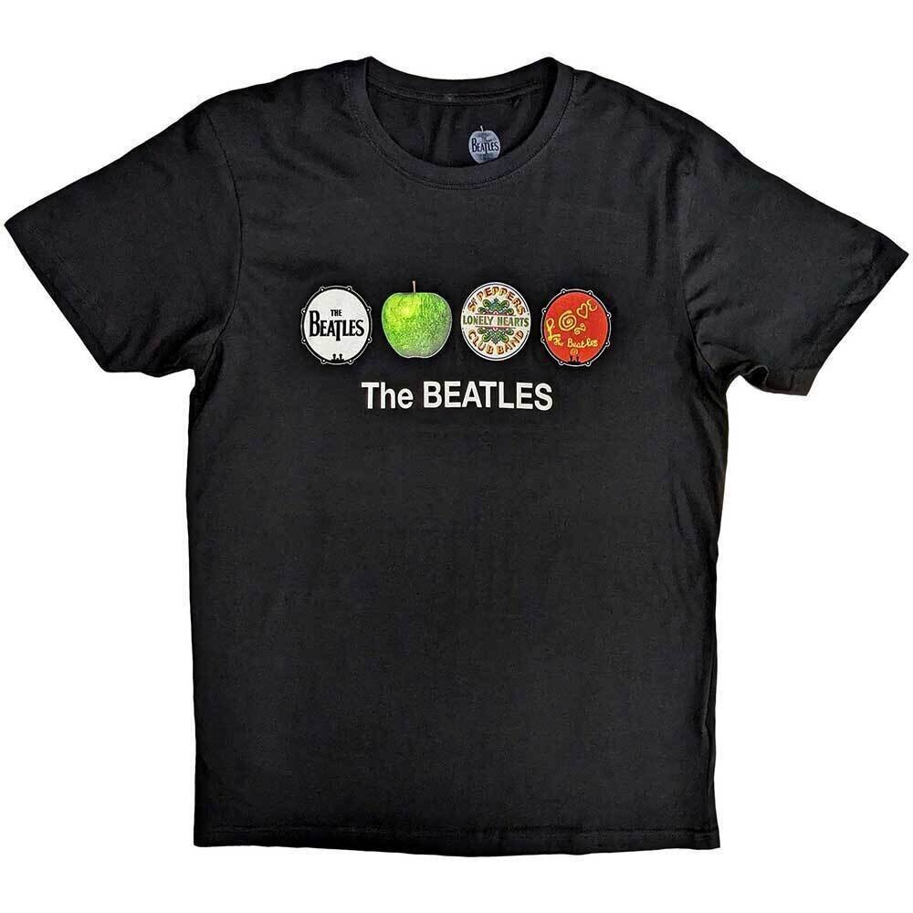 T-Shirt The Beatles Apple & Drums Black M T-Shirt