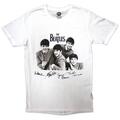 The Beatles Mop Tops & Signatures White M T-Shirt