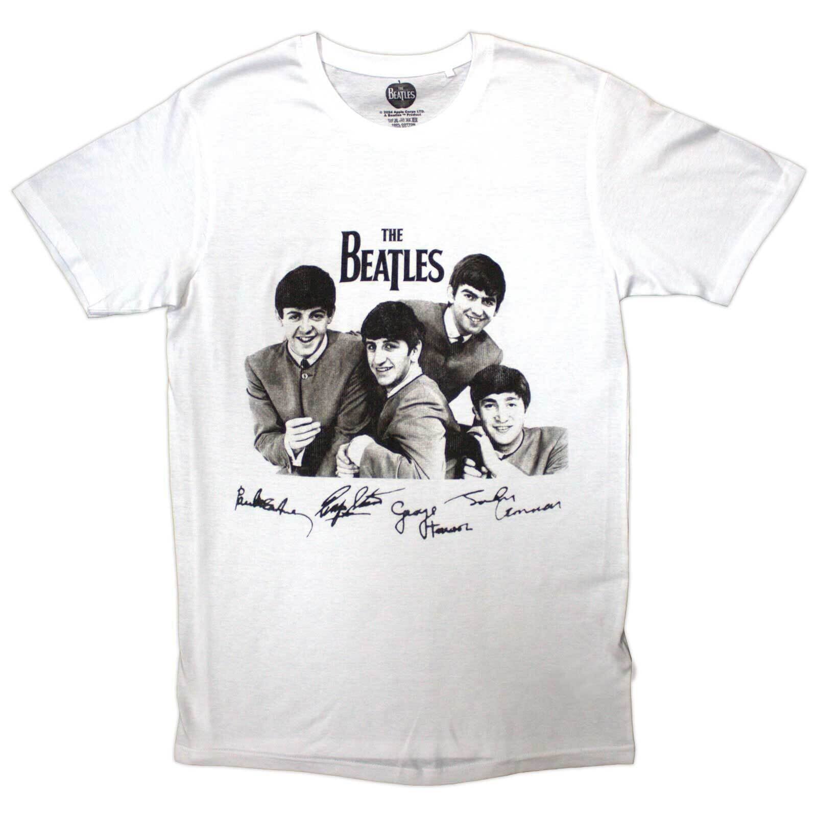 T-shirt The Beatles Mop Tops & Signatures White 2XL T-shirt