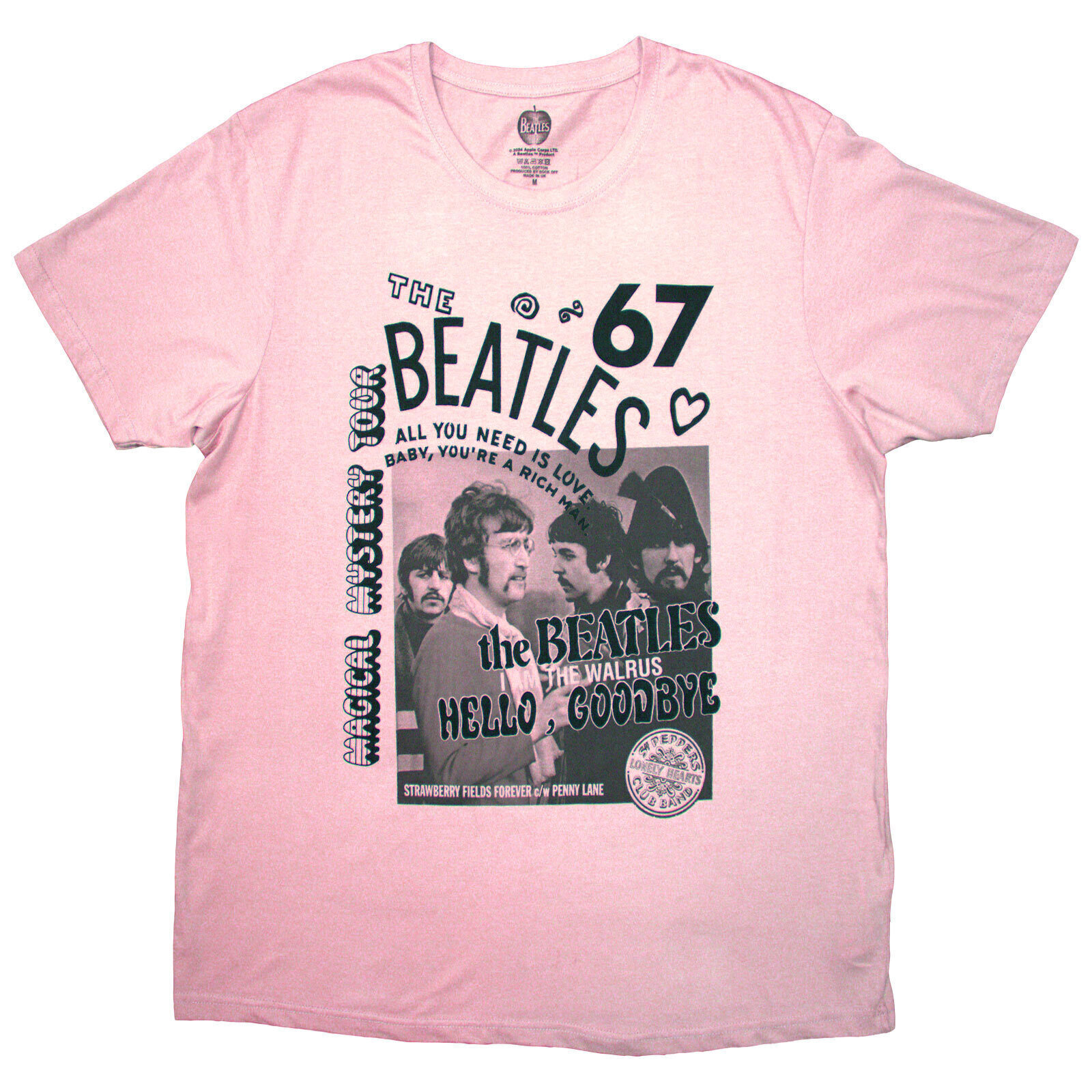T-shirt The Beatles 1967 Pink S T-shirt