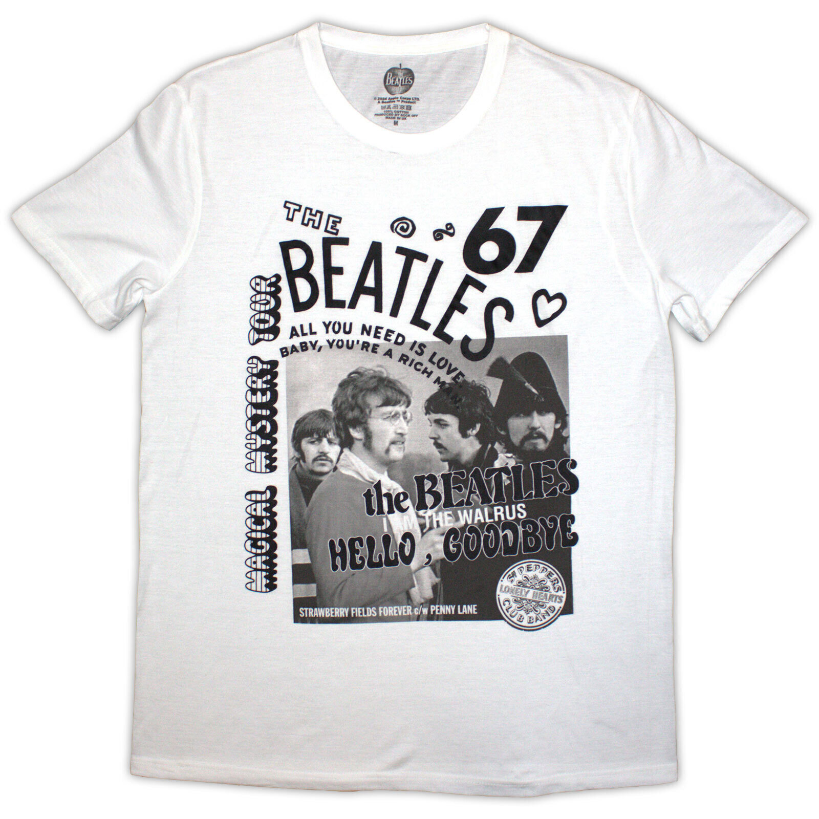 T-shirt The Beatles 1967 White 2XL T-shirt