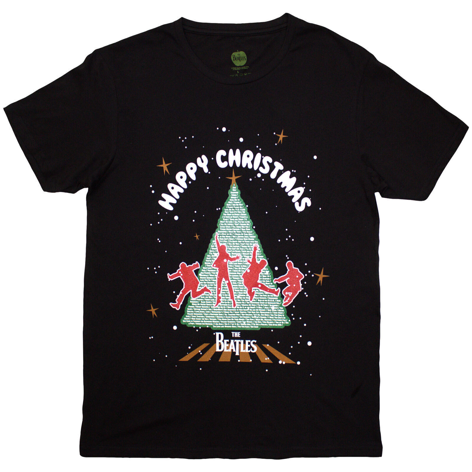 T-Shirt The Beatles Christmas Tree Black M T-Shirt