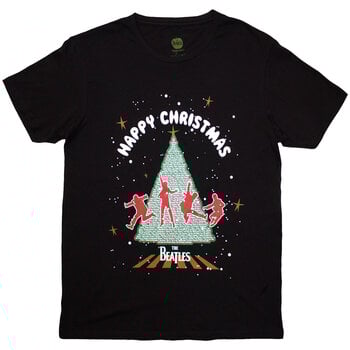 T-Shirt The Beatles Christmas Tree Black 2XL T-Shirt - 1
