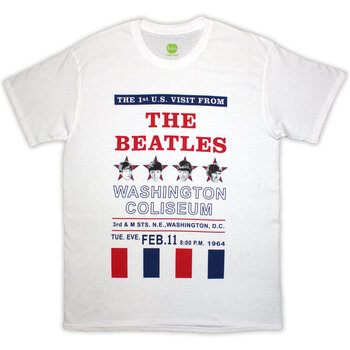 Marškinėliai The Beatles Washington '64 Stars & Stripes White 2XL Marškinėliai - 1