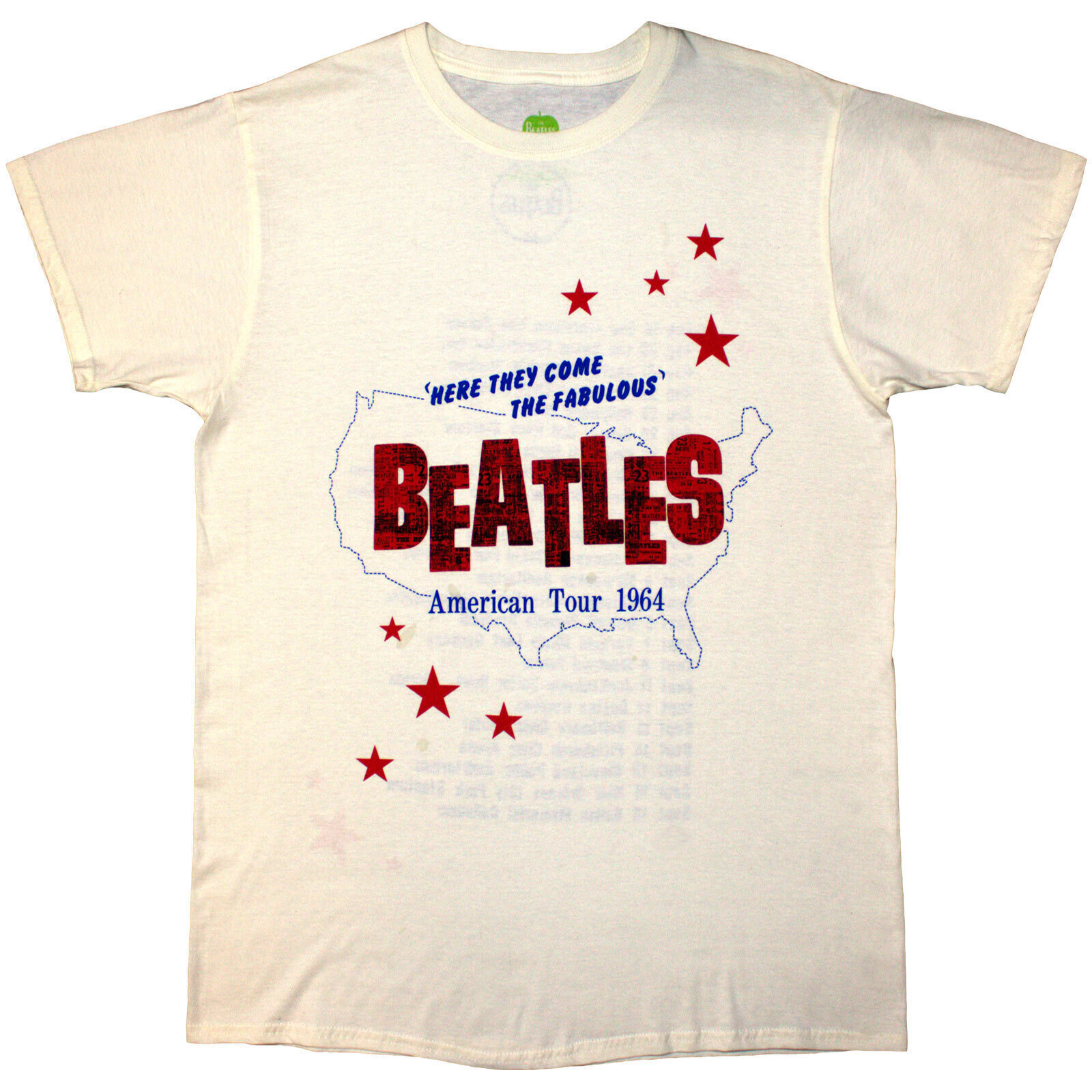 Maglietta The Beatles American Tour '64 (Back Print) Natural 2XL Maglietta