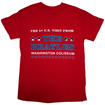 T-Shirt The Beatles Washington '64 Stars Setlist (Back Print) Red 2XL T-Shirt - 1