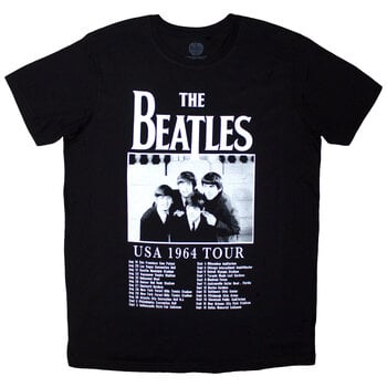 Skjorte The Beatles Tour '64 Dates Black S Skjorte - 1