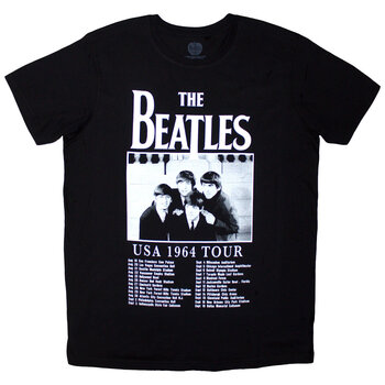 T-shirt The Beatles Tour '64 Dates Black XL T-shirt - 1